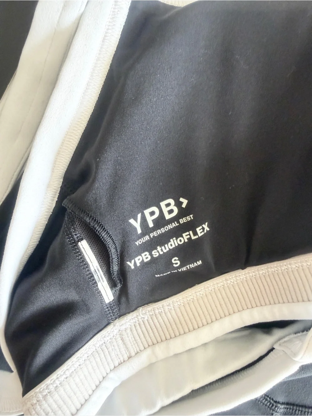 YPB Abercrombie & Fitch SMALL black and white shorts and sports bra set